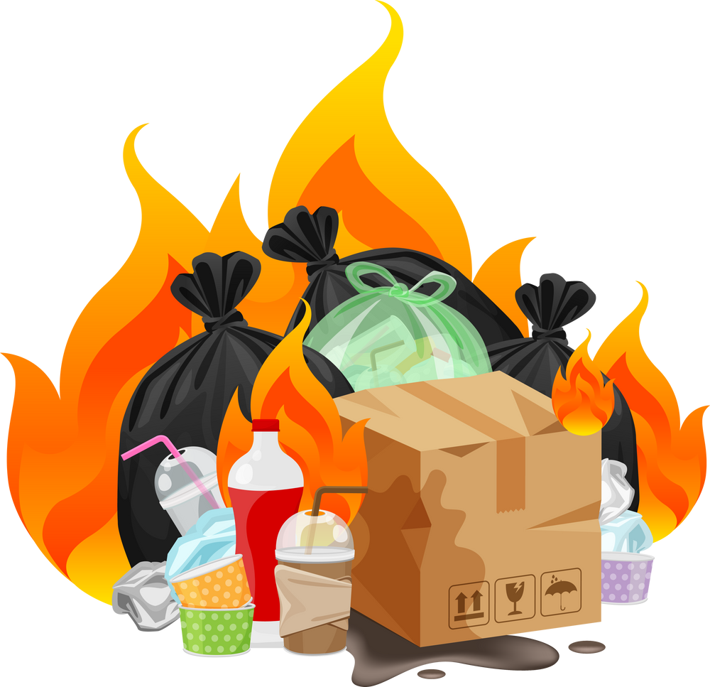 Garbage on Fire Illustration